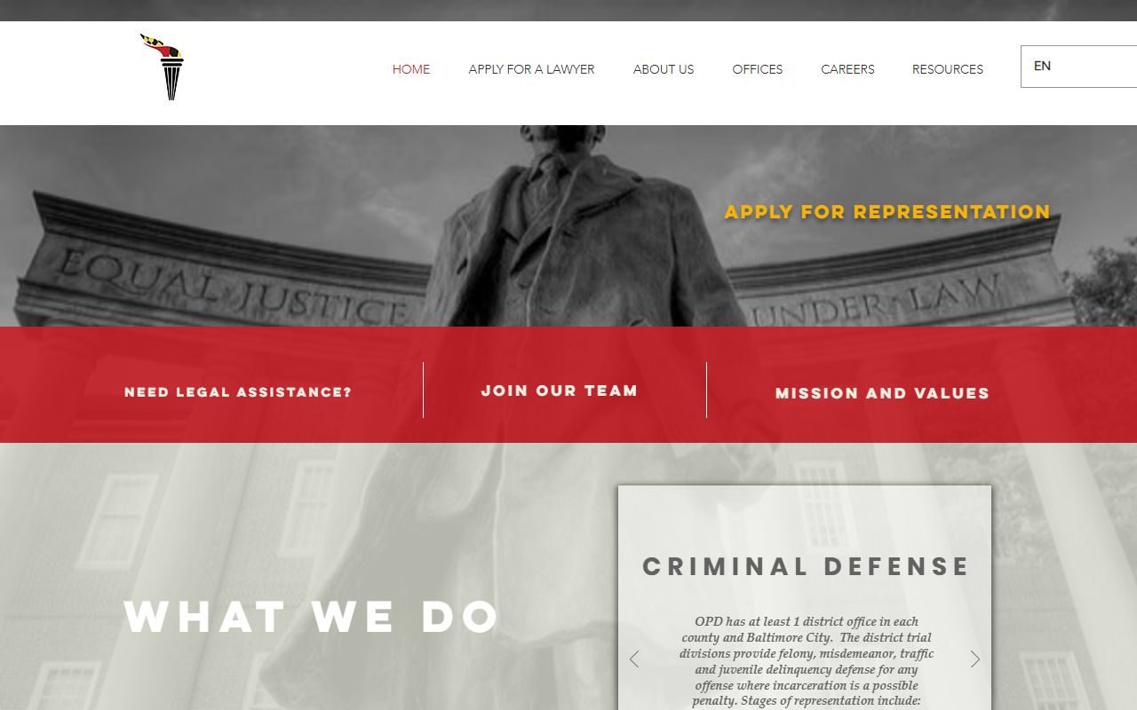 Maryland Office of the Public Defender statewide services